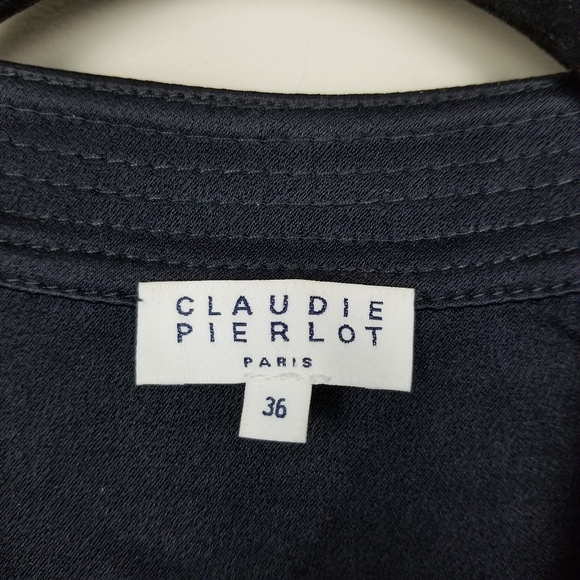 Claudie Pierlot navy blue wrap dress, size 36 - Picture 2 of 6